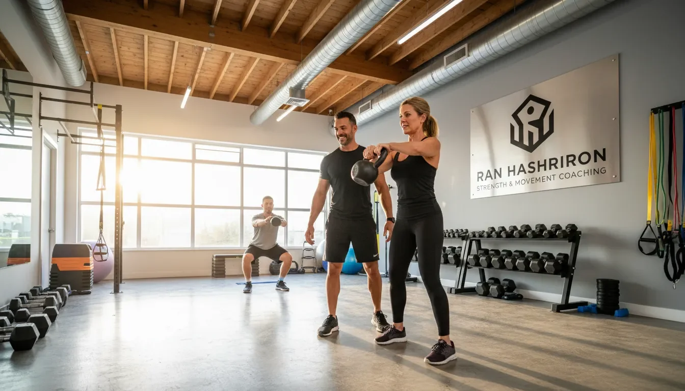 מאמן כושר אישי מקצועי מדריך מתאמנים בסטודיו פרטי
